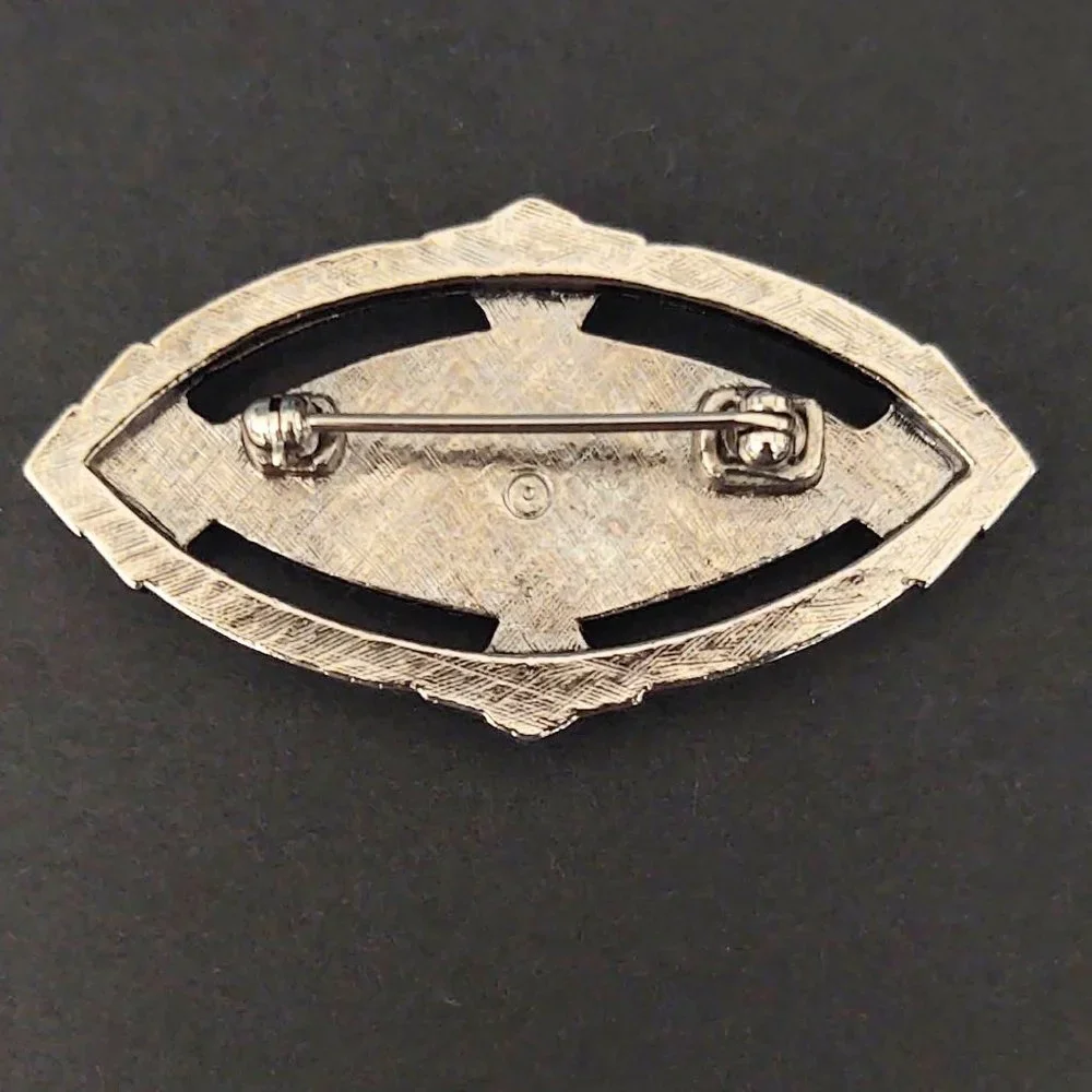 Textured silver and MOP brooch